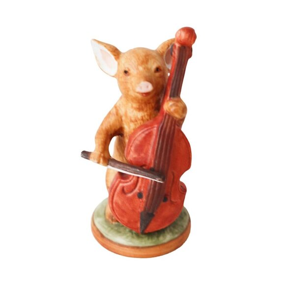 Vintage Enesco 1979 Musical Pig Figurines Set Of 4 Playing Instruments Ceramic - Picture 3 of 7